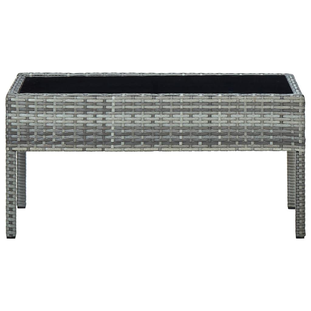 Patio Table Gray 29.5"x15.7"x14.6" Poly Rattan at Set Shop and Smile