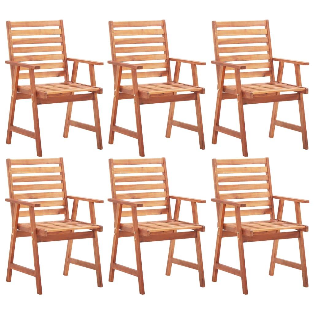 Patio Dining Chairs 6 pcs Solid Acacia Wood at Set Shop and Smile