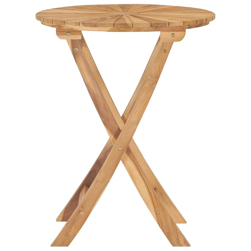 Folding Patio Table Ø 23.6" Solid Teak Wood at Set Shop and Smile