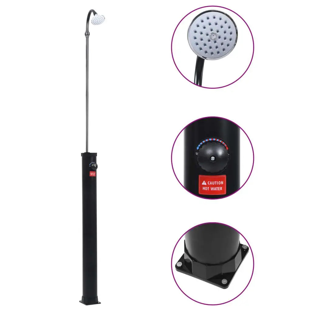 Garden Solar Shower Black 84.6" 2.1 gal at Set Shop and Smile