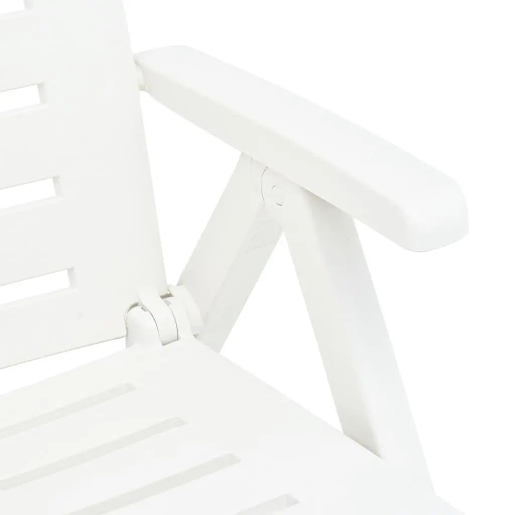 Folding Sun Lounger Plastic White at Set Shop and Smile