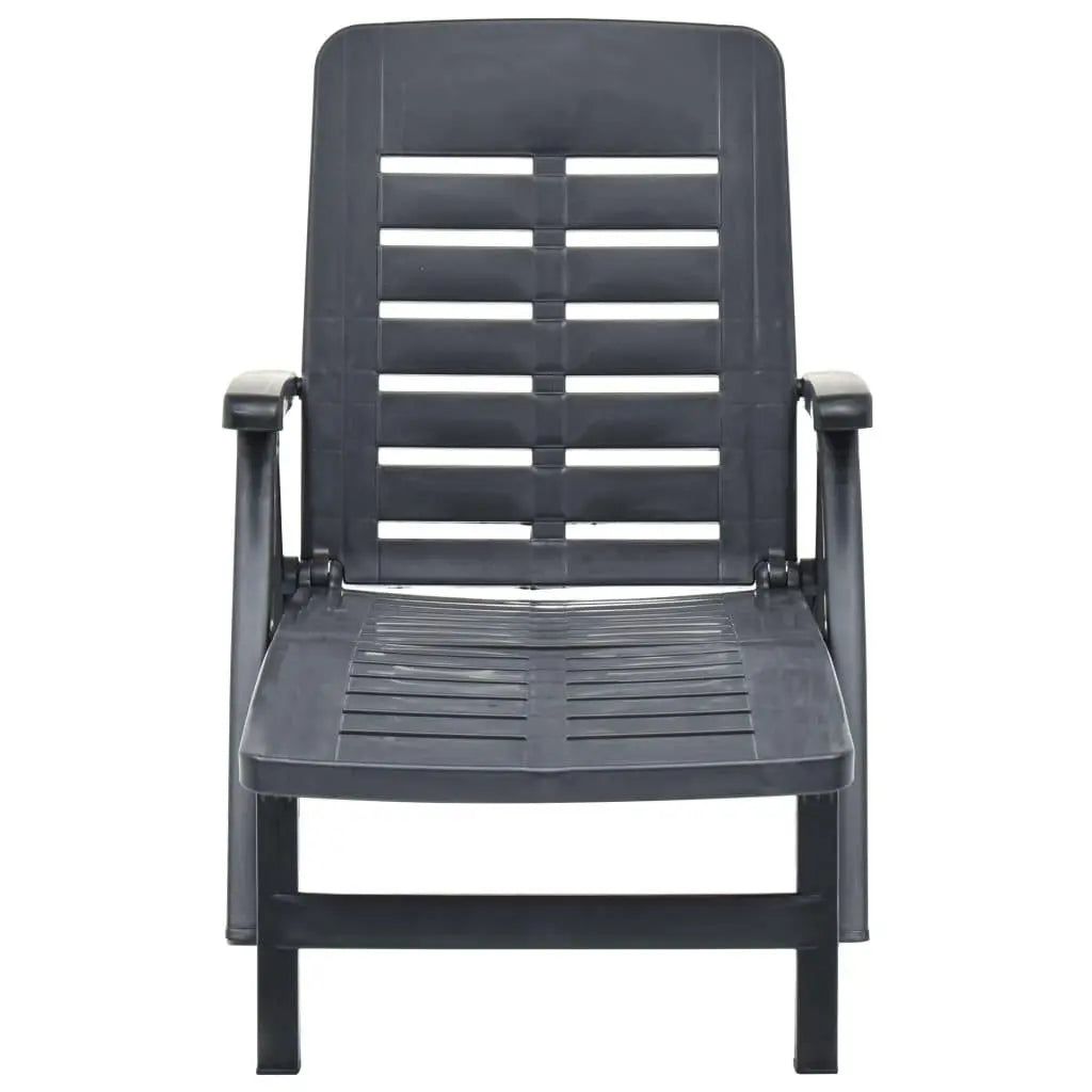 Folding Sun Lounger Plastic Anthracite at Set Shop and Smile