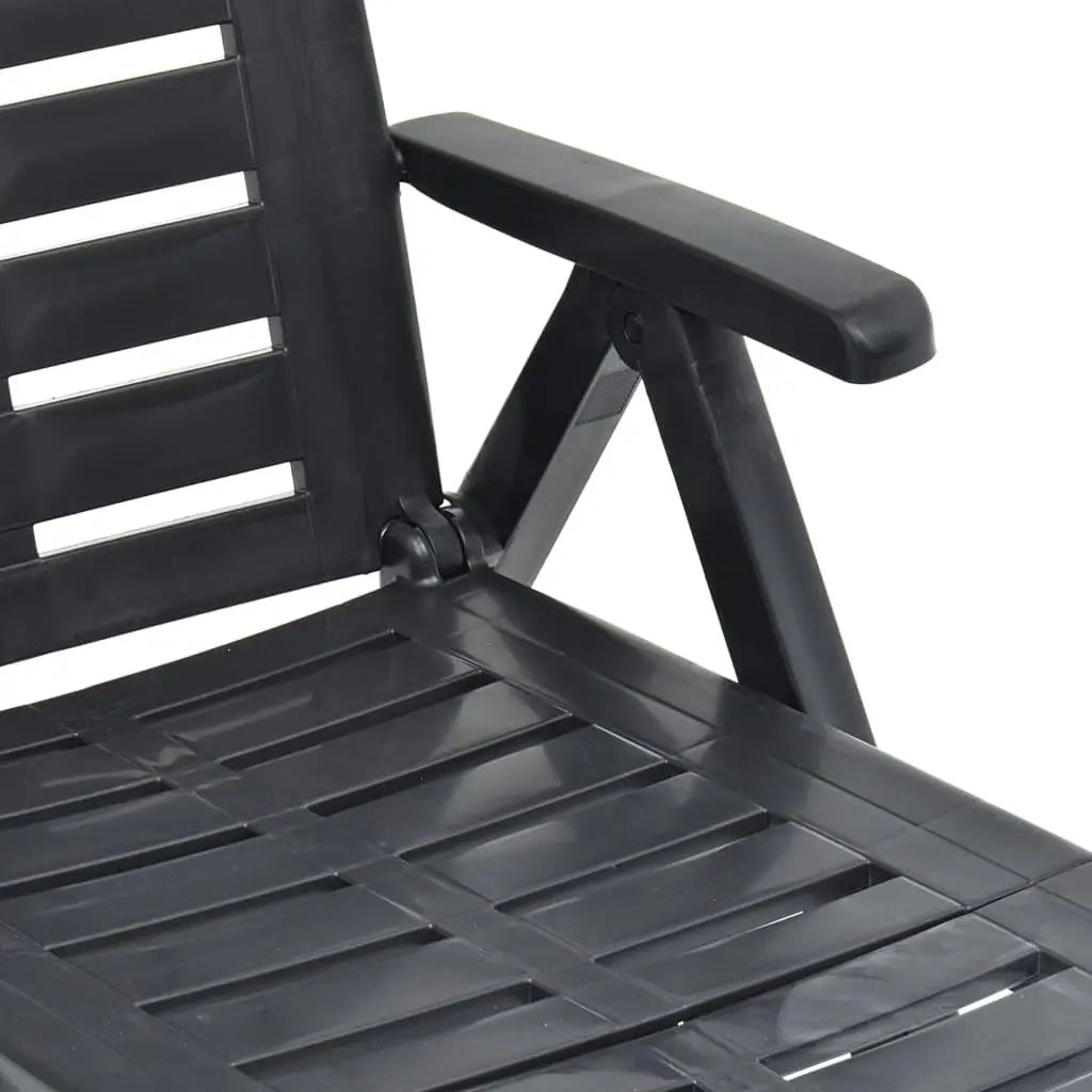 Folding Sun Lounger Plastic Anthracite at Set Shop and Smile