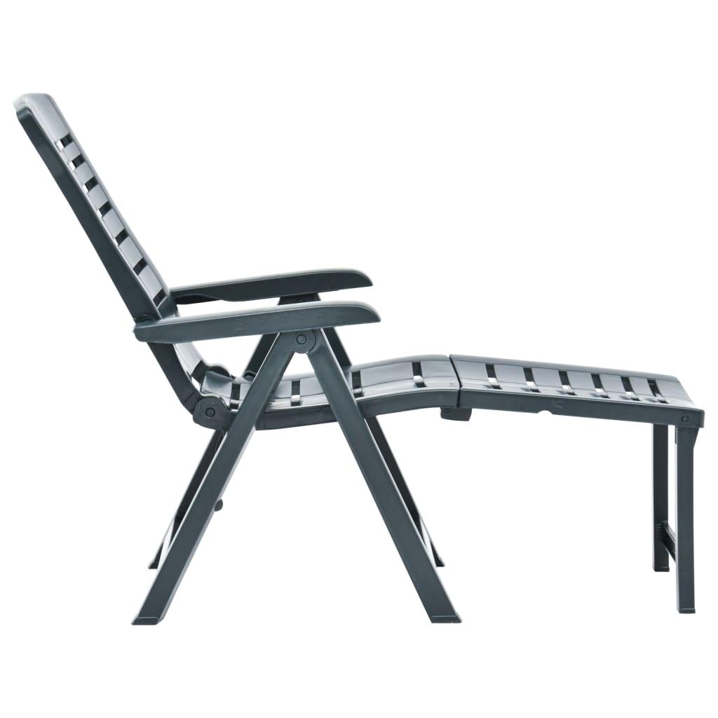 Folding Sun Lounger Plastic Green at Set Shop and Smile
