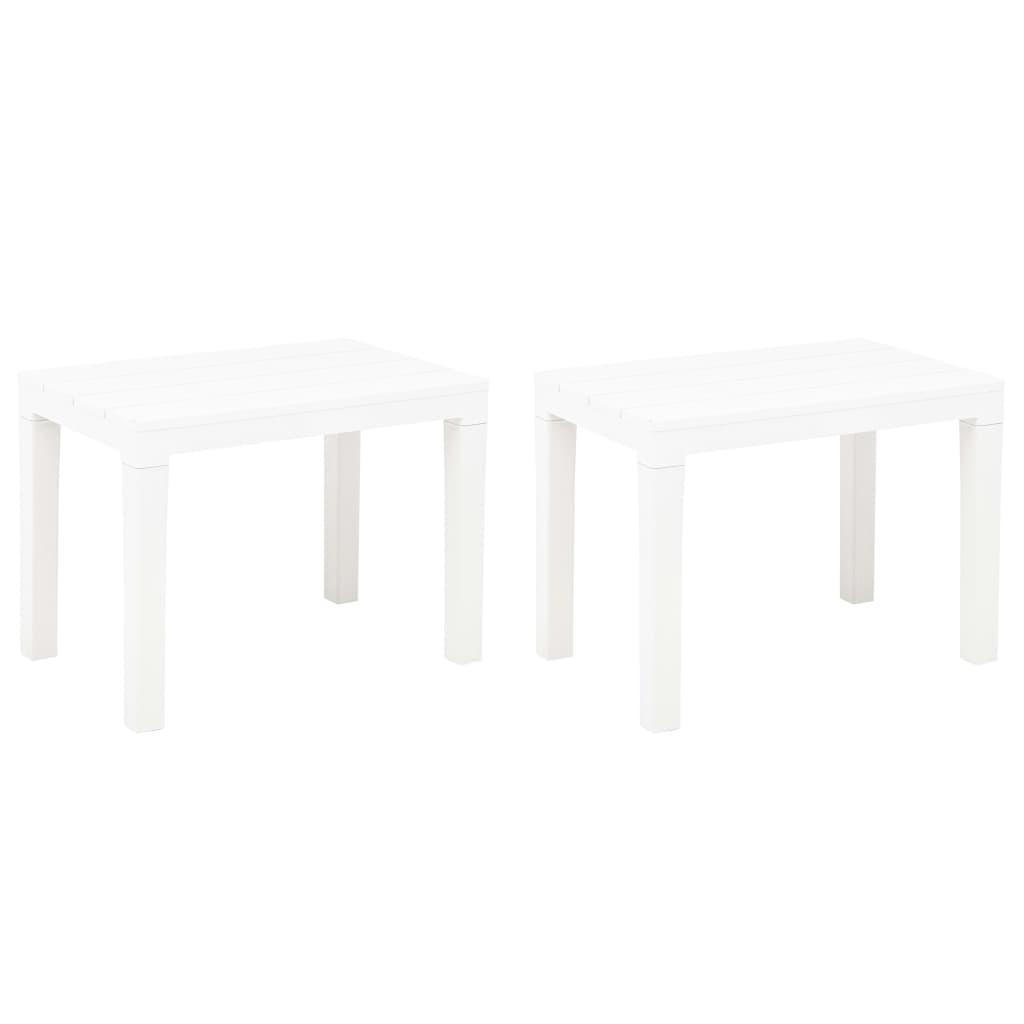 Patio Benches 2 pcs White Plastic at Set Shop and Smile