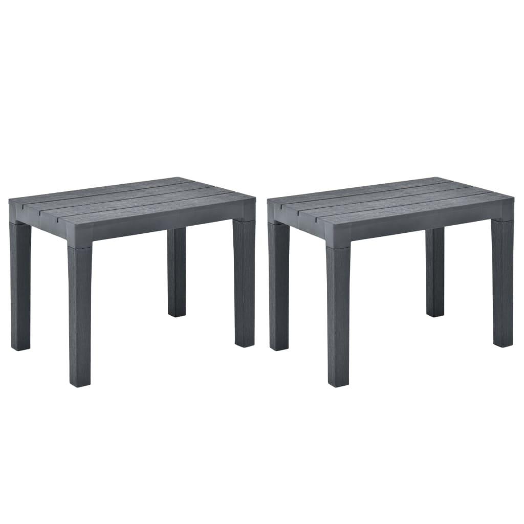 Patio Benches 2 pcs Anthracite Plastic at Set Shop and Smile