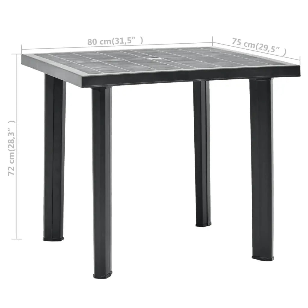 Patio Table Anthracite 31.5"x29.5"x28.3" Plastic at Set Shop and Smile