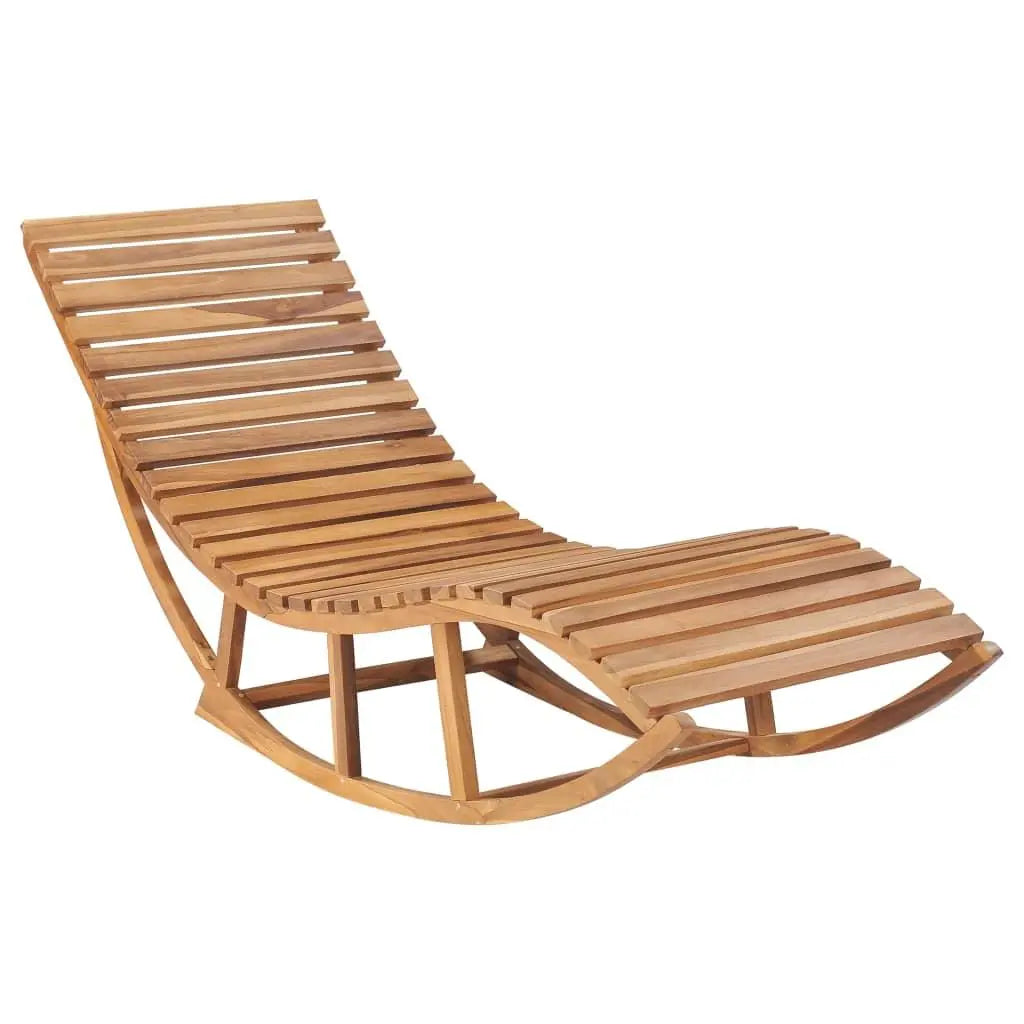 Rocking Sunlounger Solid Teak Wood at Set Shop and Smile