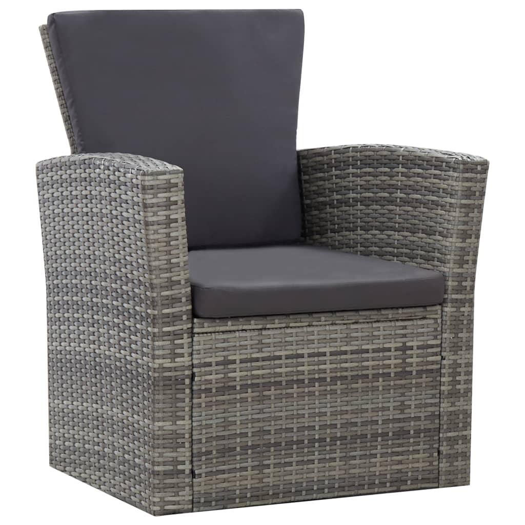 4 Piece Patio Lounge Set with Cushions Poly Rattan Gray at Set Shop and Smile