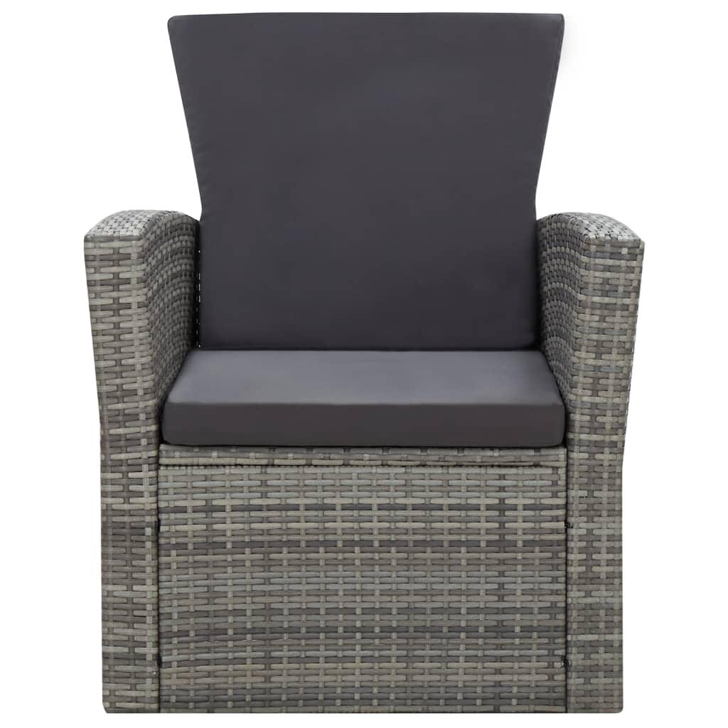4 Piece Patio Lounge Set with Cushions Poly Rattan Gray at Set Shop and Smile