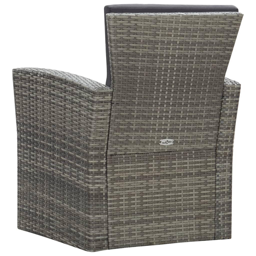 4 Piece Patio Lounge Set with Cushions Poly Rattan Gray at Set Shop and Smile