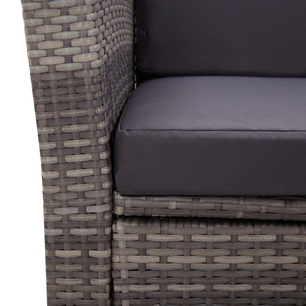 4 Piece Patio Lounge Set with Cushions Poly Rattan Gray at Set Shop and Smile