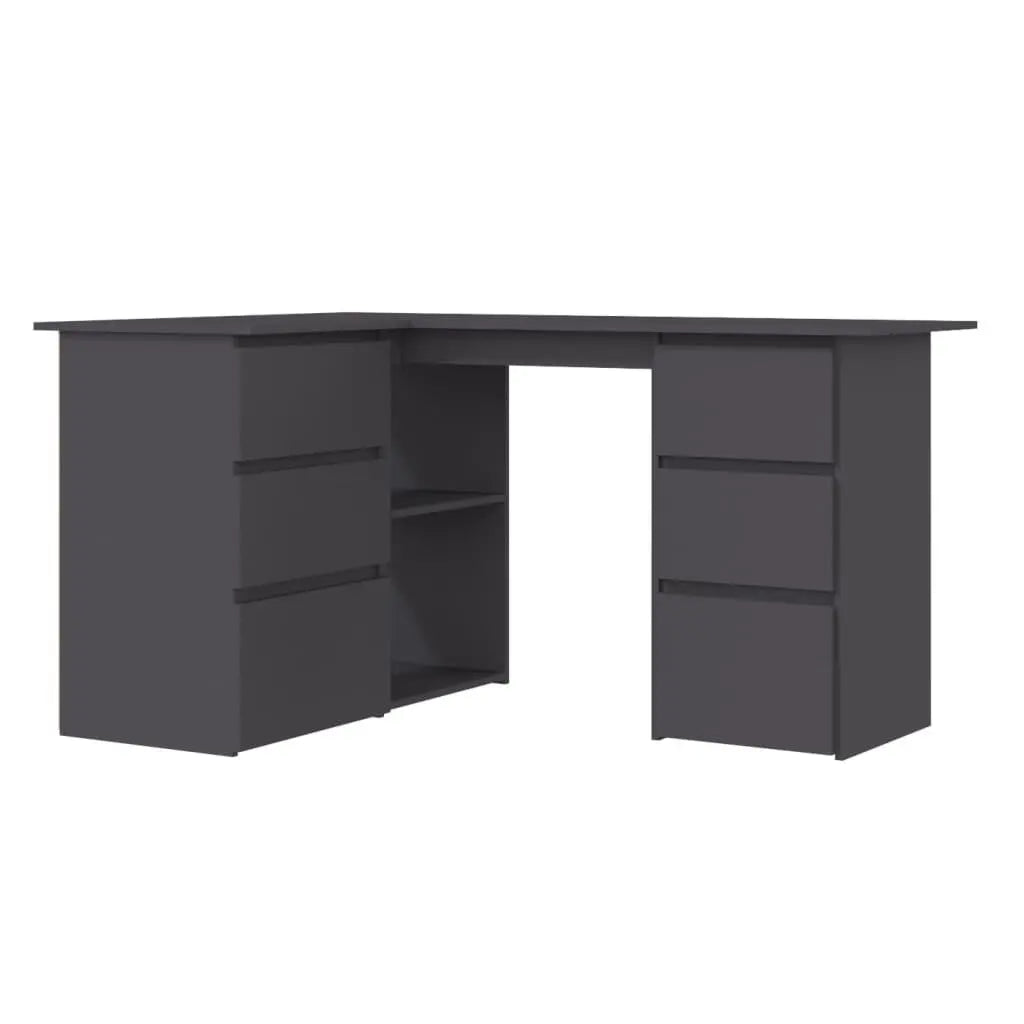 Corner Desk Gray 57.1"x39.4"x29.9" Engineered Wood at Set Shop and Smile