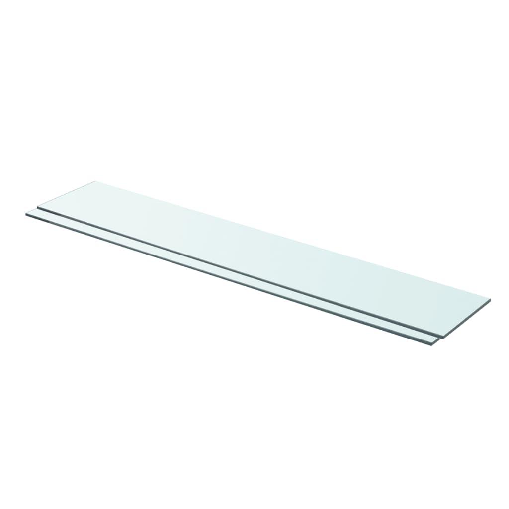 Shelves 2 pcs Panel Glass Clear 35.4"x5.9" at Set Shop and Smile