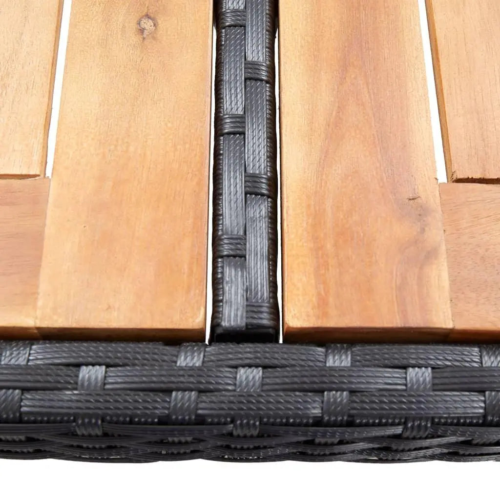 7 Piece Patio Bar Set with Cushions Poly Rattan Black at Set Shop and Smile