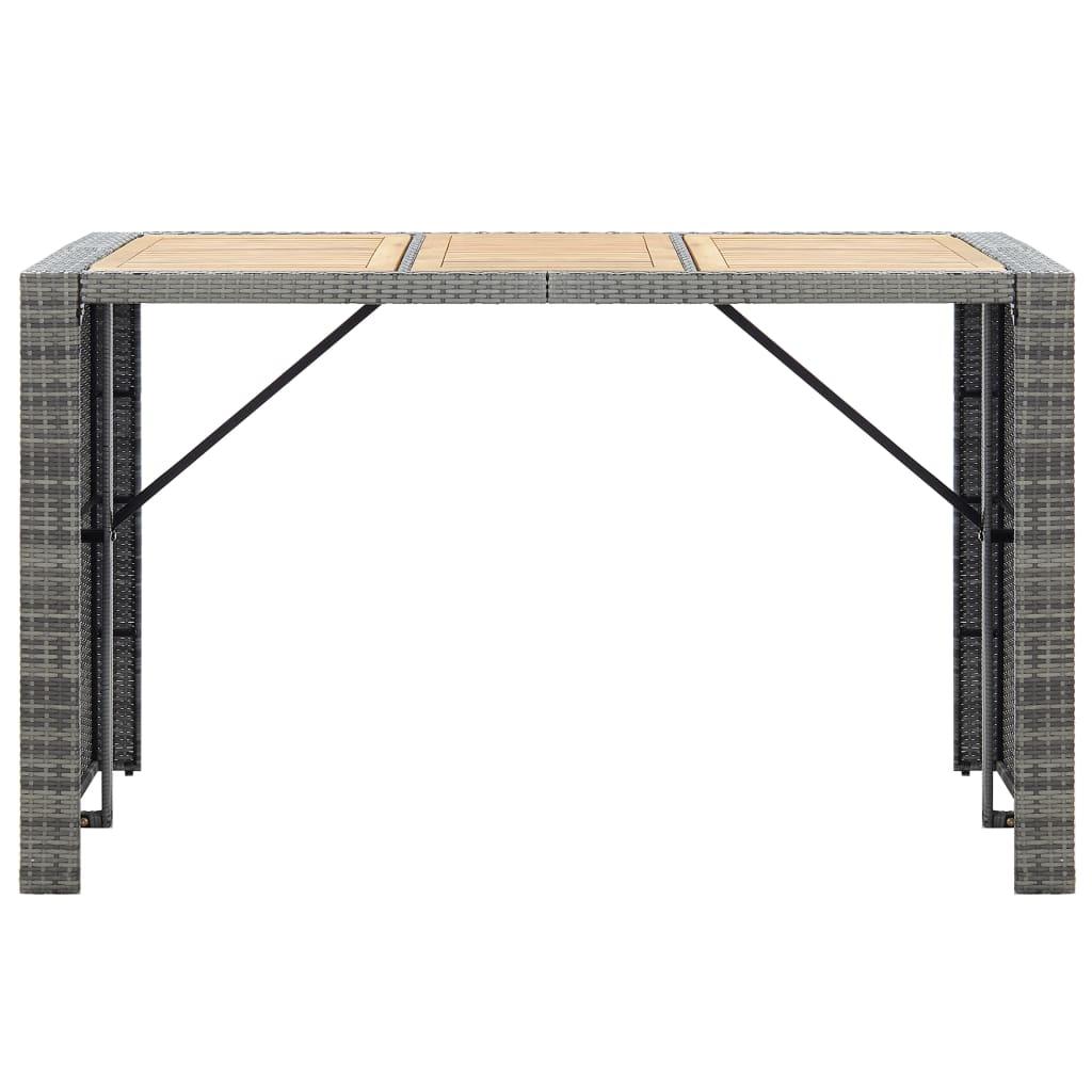 7 Piece Patio Bar Set with Cushions Poly Rattan Gray at Set Shop and Smile