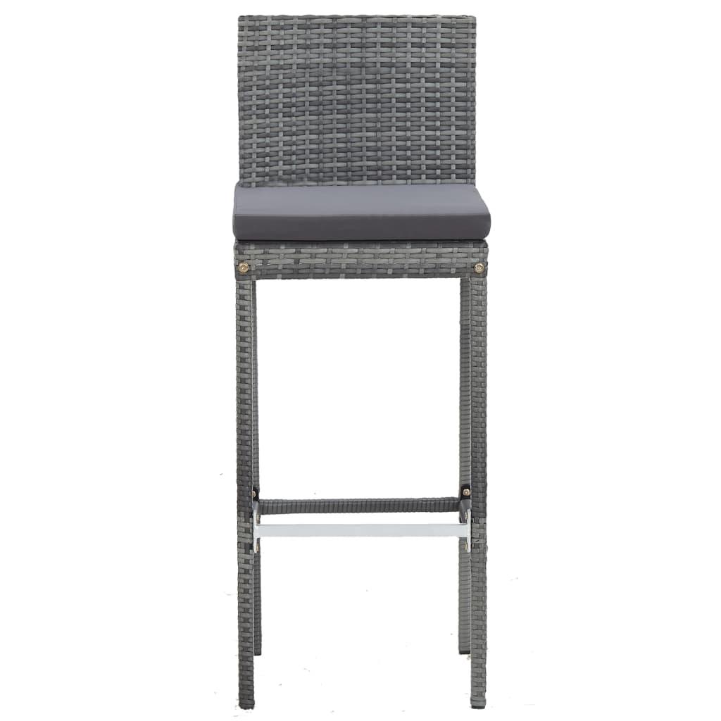 5 Piece Patio Bar Set Poly Rattan and Acacia Wood Gray at Set Shop and Smile