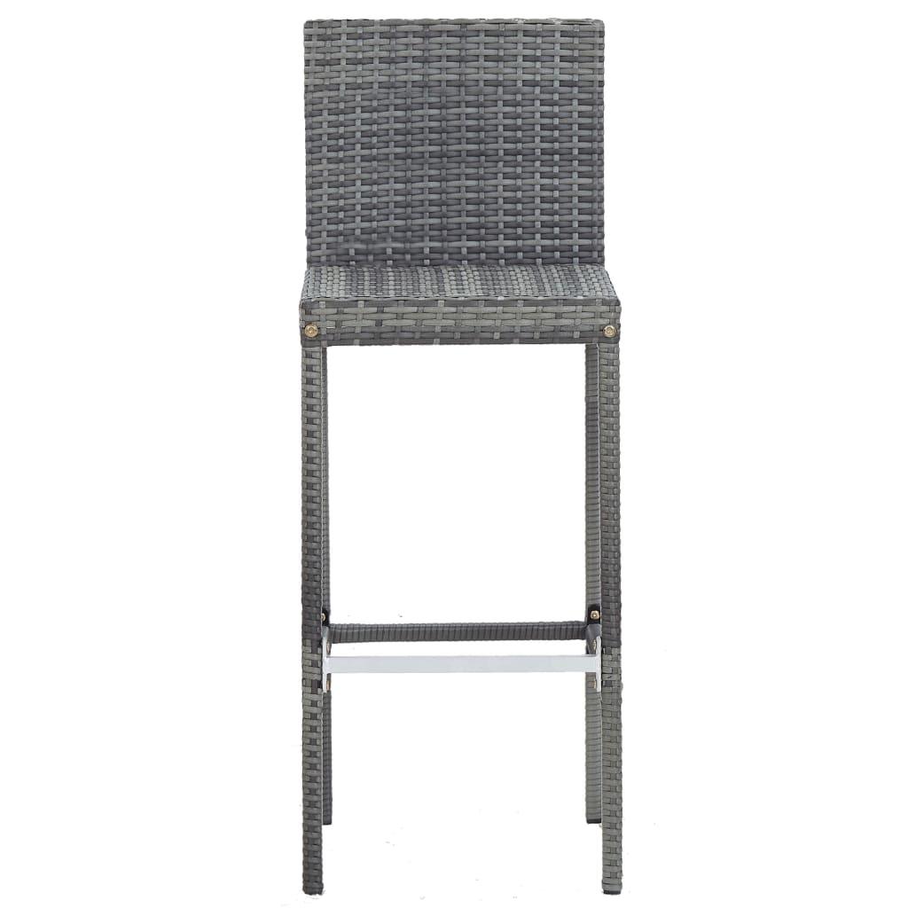 5 Piece Patio Bar Set Poly Rattan and Acacia Wood Gray at Set Shop and Smile