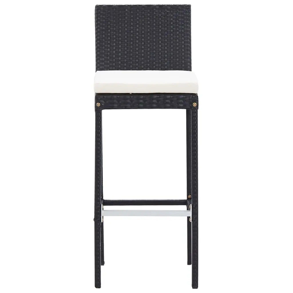 9 Piece Patio Bar Set Poly Rattan and Acacia Wood Black at Set Shop and Smile