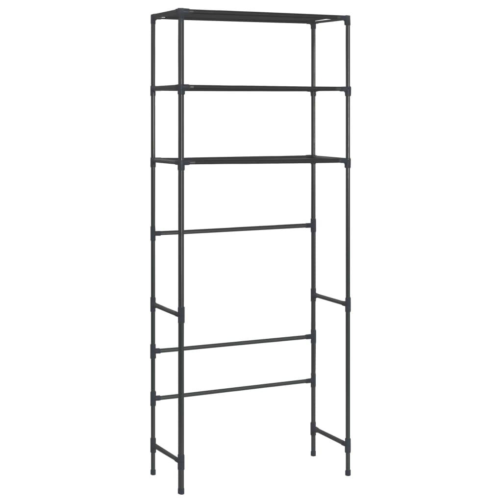 3-Tier Storage Rack over Laundry Machine Black 27.2"x11"x66.5" at Set Shop and Smile