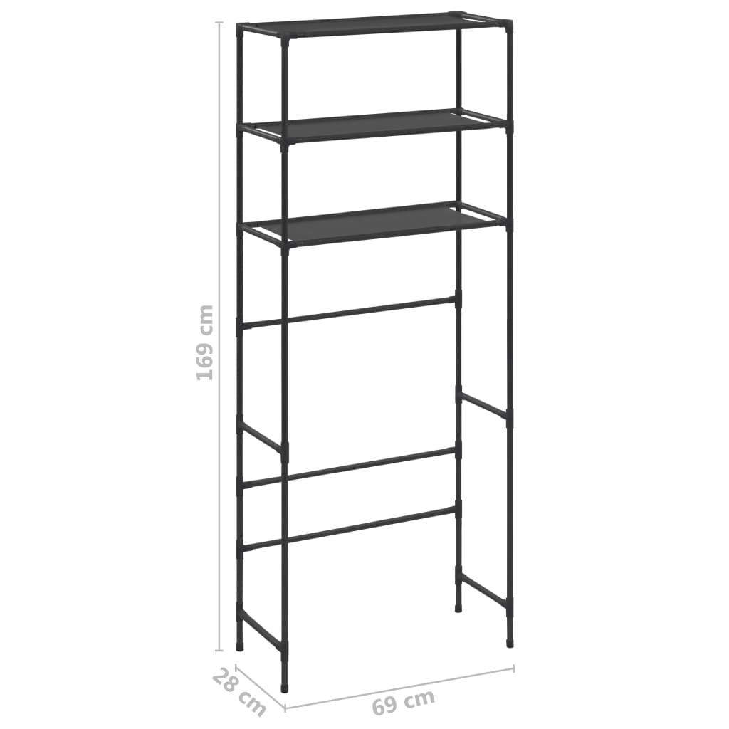 3-Tier Storage Rack over Laundry Machine Black 27.2"x11"x66.5" at Set Shop and Smile