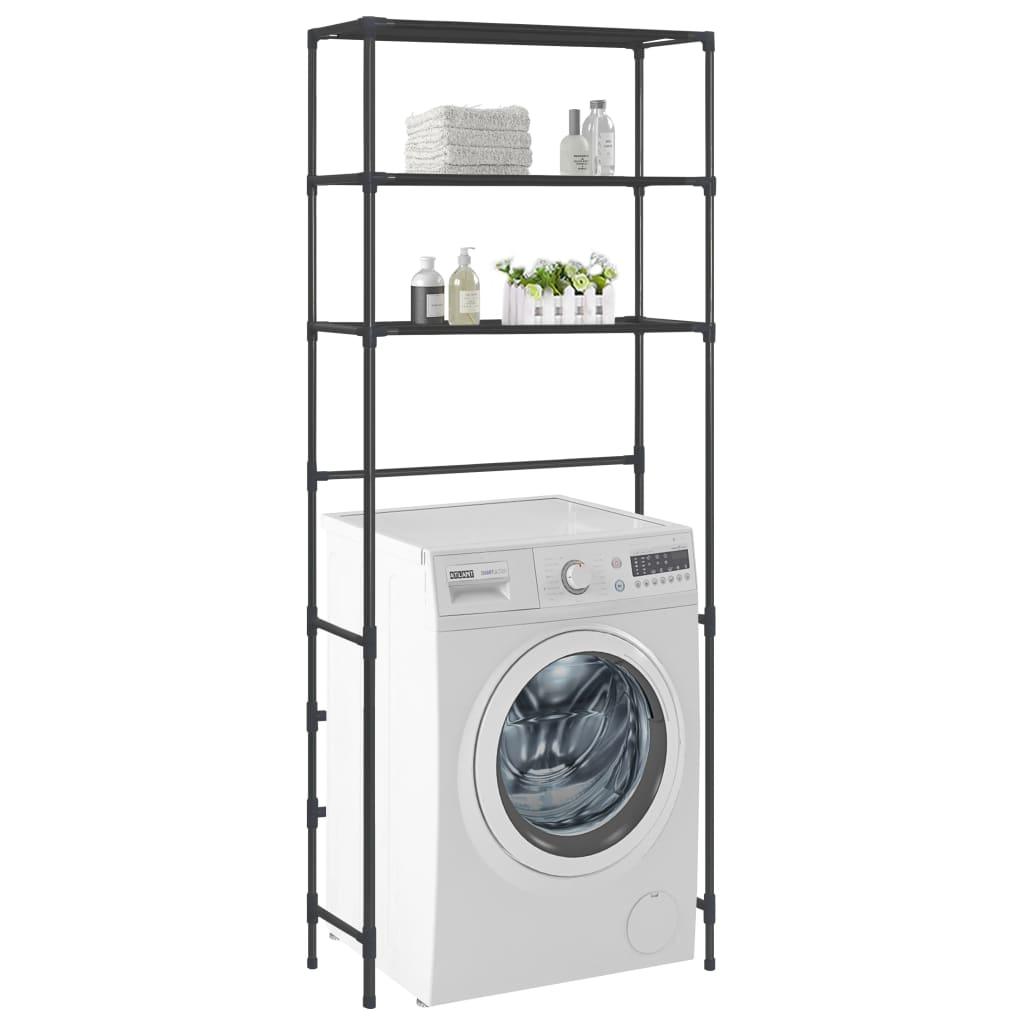 3-Tier Storage Rack over Laundry Machine Black 27.2"x11"x66.5" at Set Shop and Smile