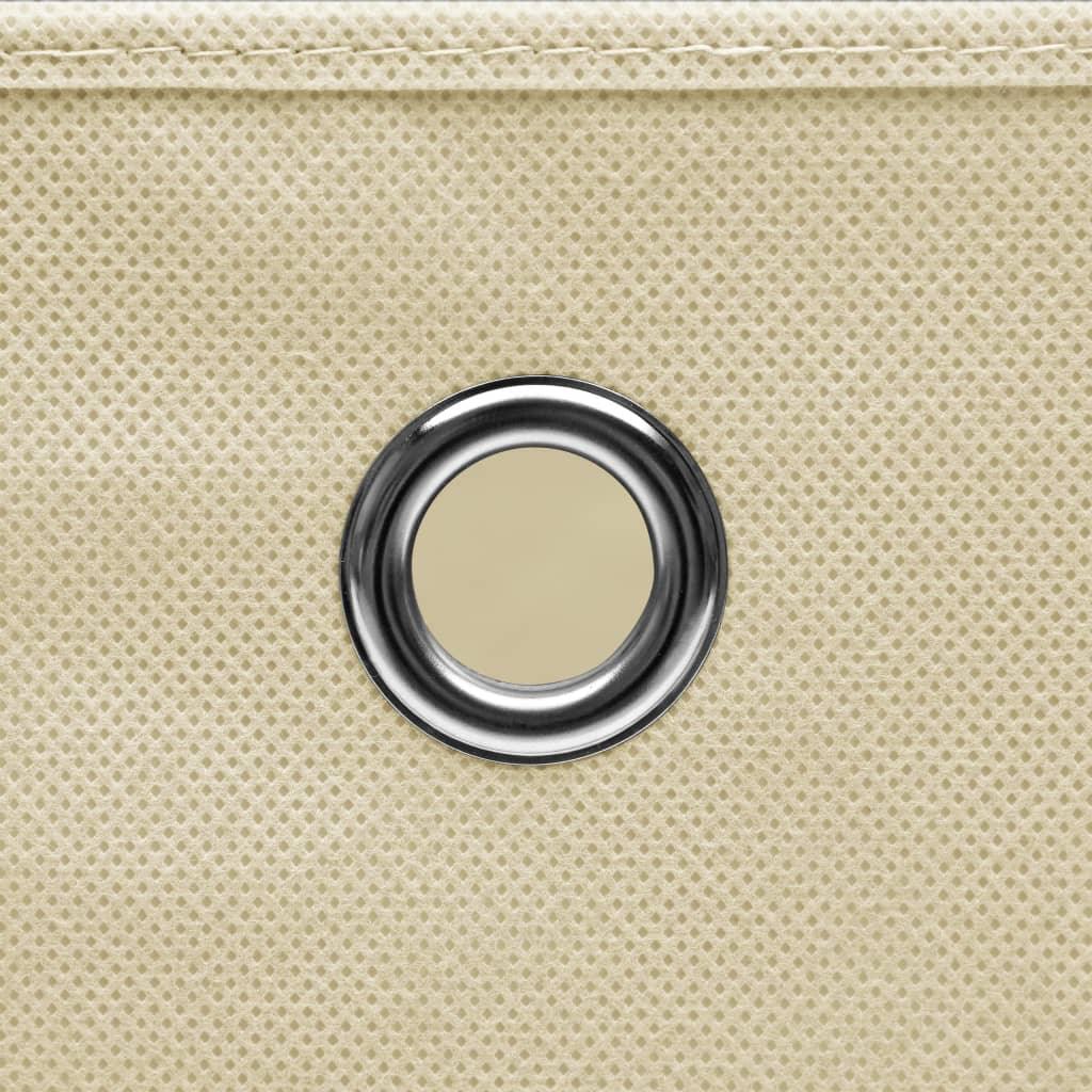 Storage Boxes with Lid 4 pcs Cream 12.6"x12.6"x12.6" Fabric at Set Shop and Smile