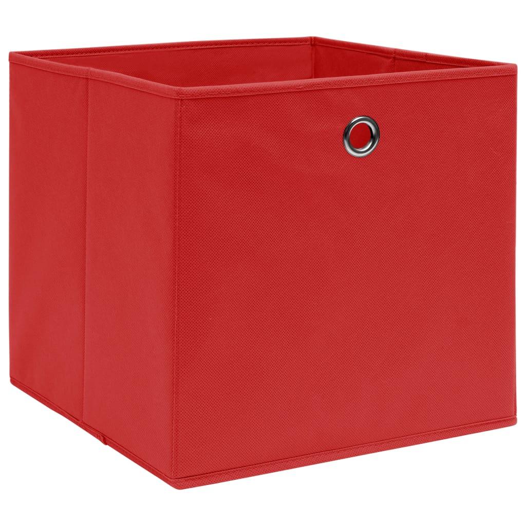 Storage Boxes 4 pcs Red 12.6"x12.6"x12.6" Fabric at Set Shop and Smile