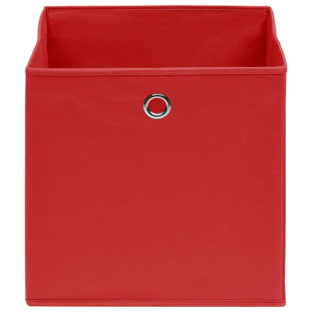 Storage Boxes 4 pcs Red 12.6"x12.6"x12.6" Fabric at Set Shop and Smile