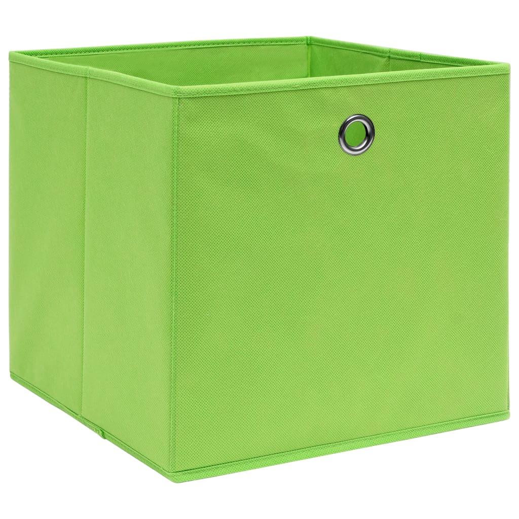 Storage Boxes 4 pcs Green 12.6"x12.6"x12.6" Fabric at Set Shop and Smile