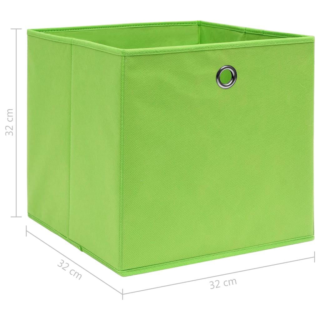 Storage Boxes 4 pcs Green 12.6"x12.6"x12.6" Fabric at Set Shop and Smile