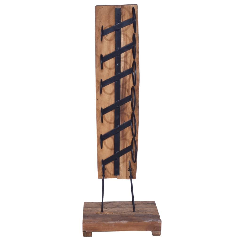 Wine Rack for 6 Bottles 13.8"x13.8"x39.4" Solid Teak Wood at Set Shop and Smile
