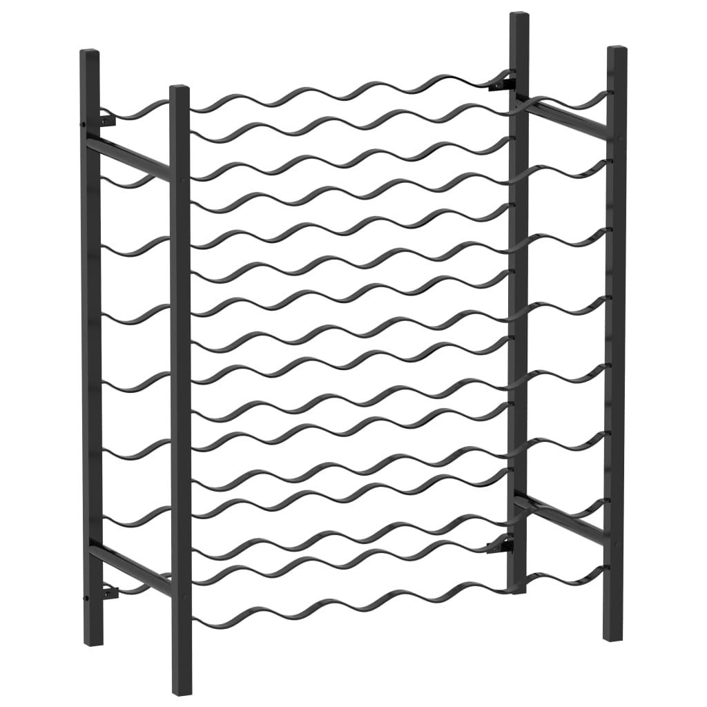 Wine Rack for 48 Bottles Black Metal at Set Shop and Smile