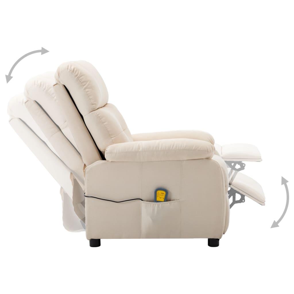 Massage Recliner Cream Fabric at Set Shop and Smile