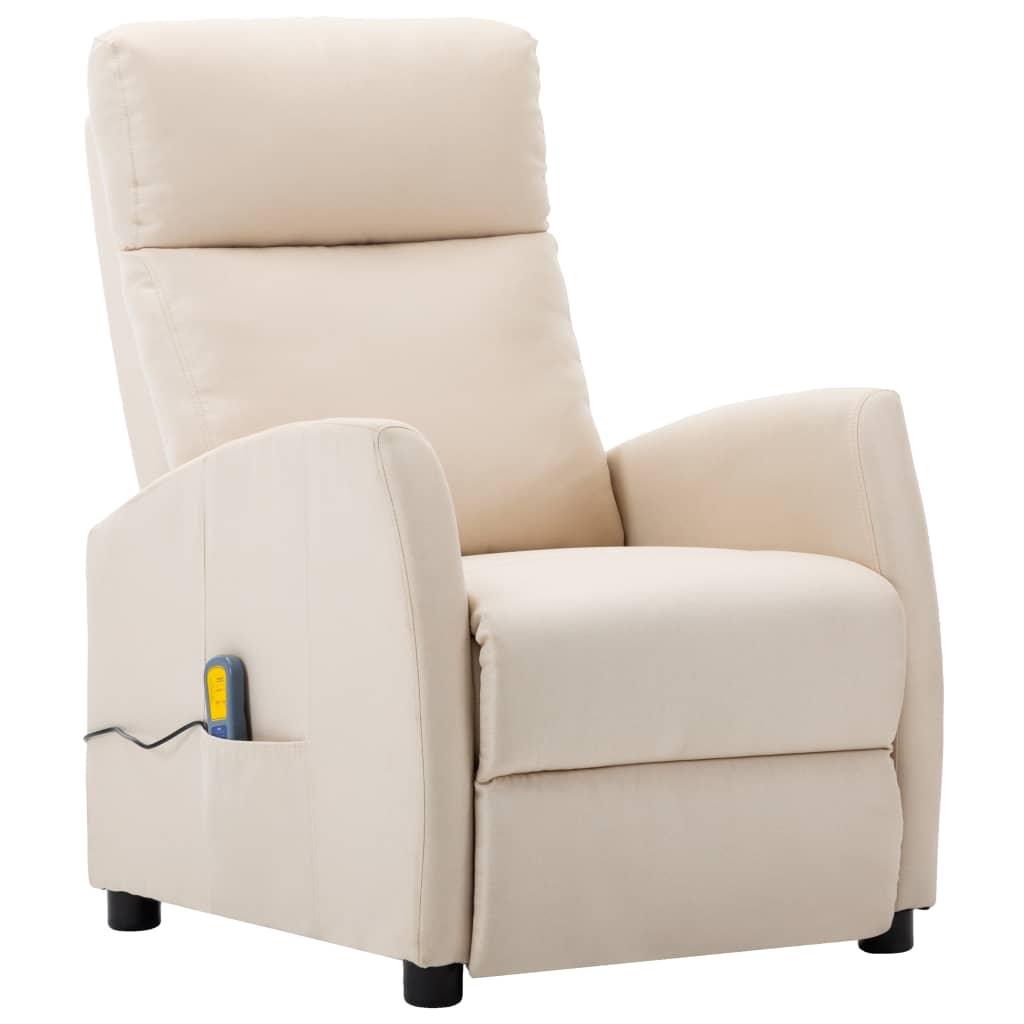 Massage Recliner Cream Fabric at Set Shop and Smile
