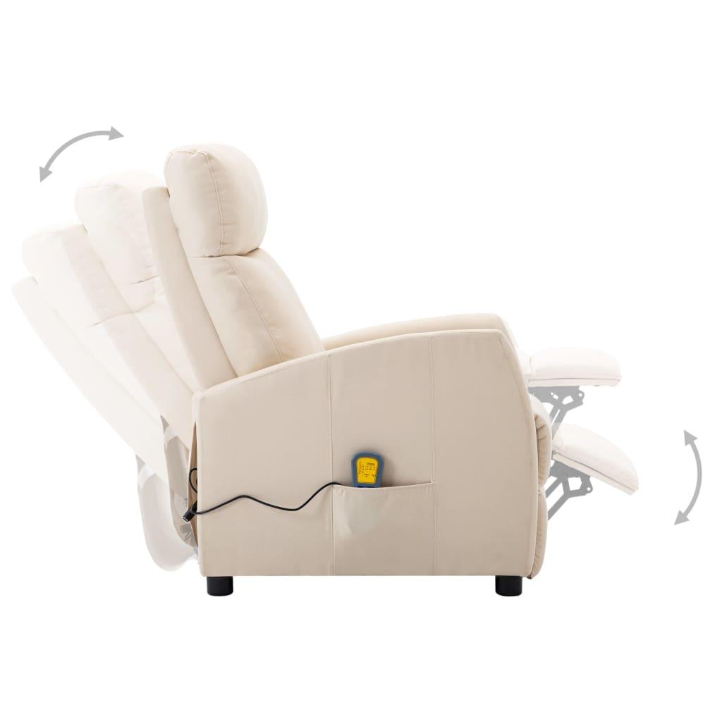 Massage Recliner Cream Fabric at Set Shop and Smile