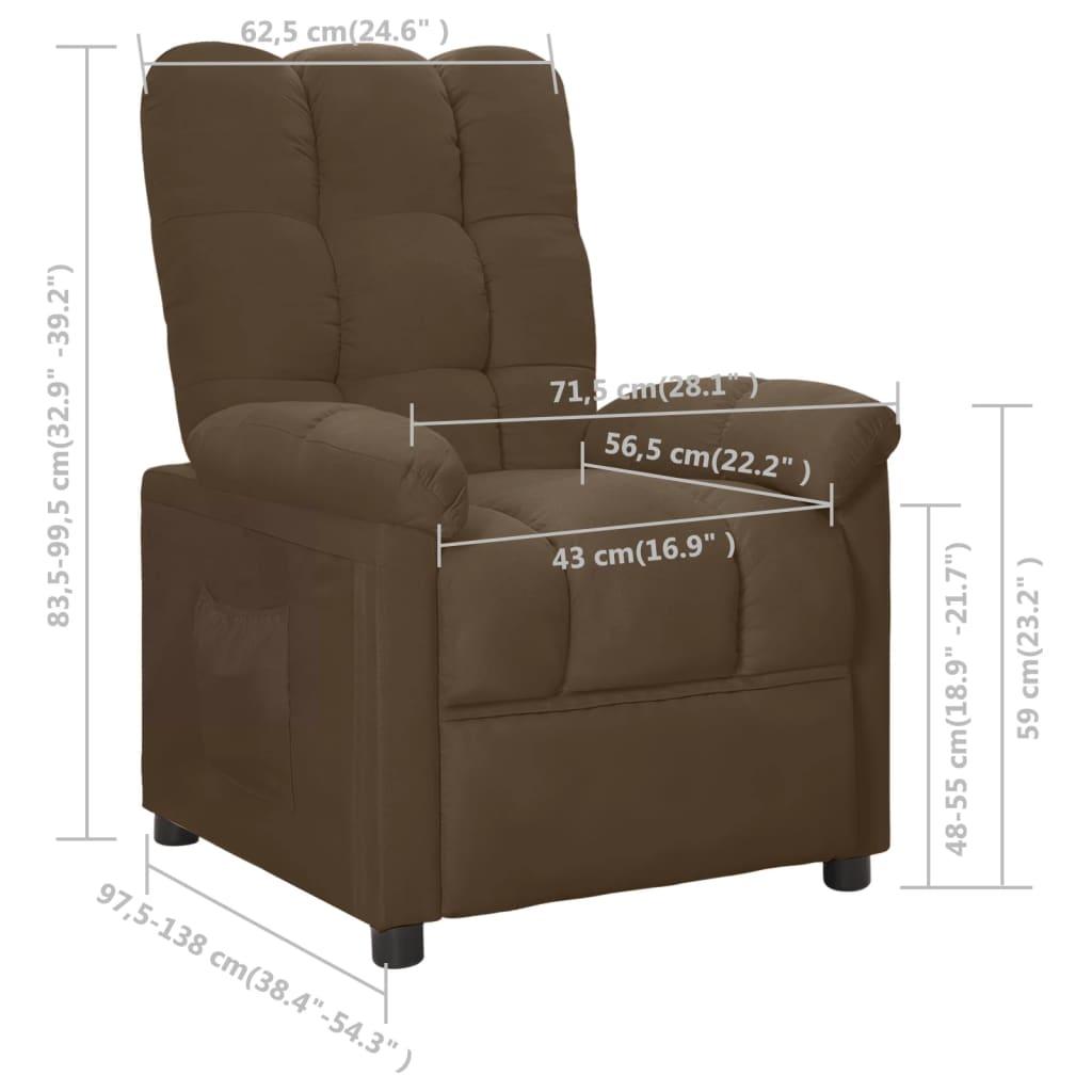 Recliner Brown Fabric at Set Shop and Smile