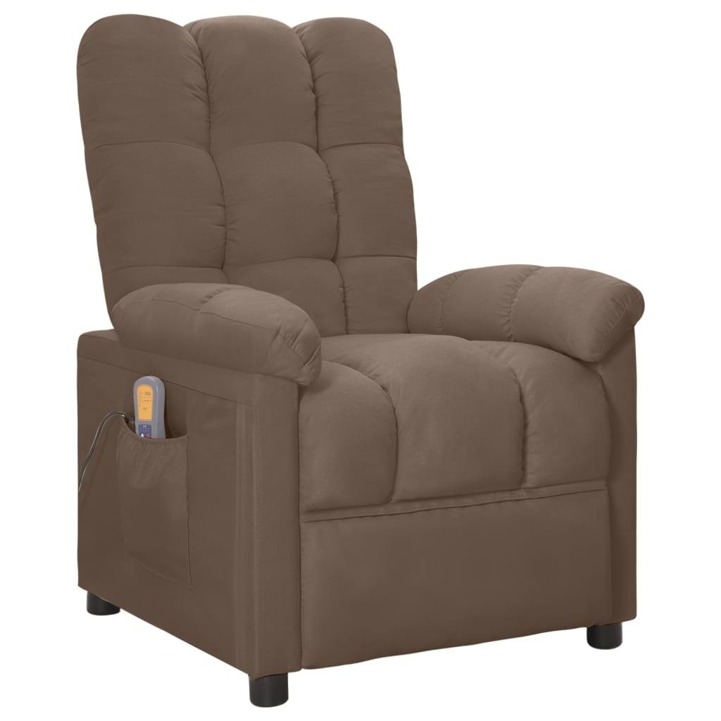 Massage Recliner Taupe Fabric at Set Shop and Smile