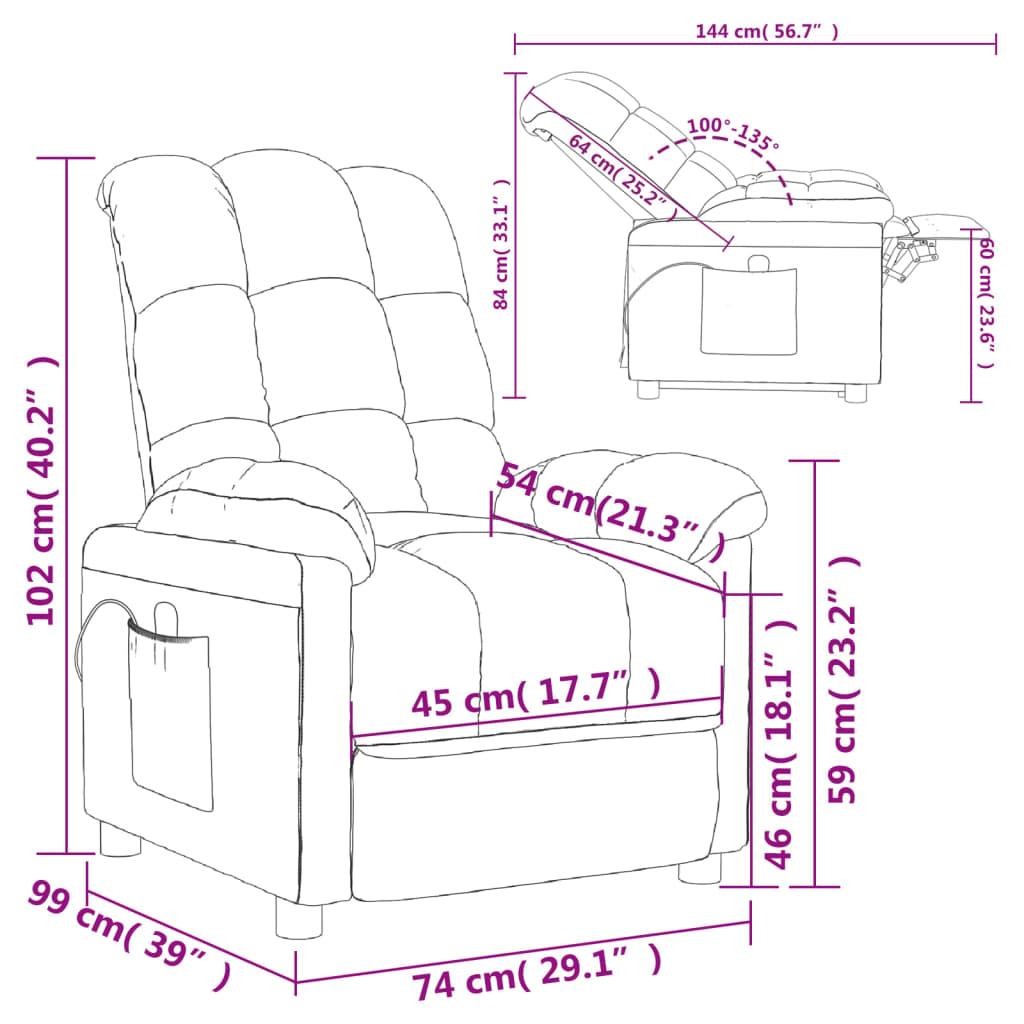 Massage Recliner Taupe Fabric at Set Shop and Smile