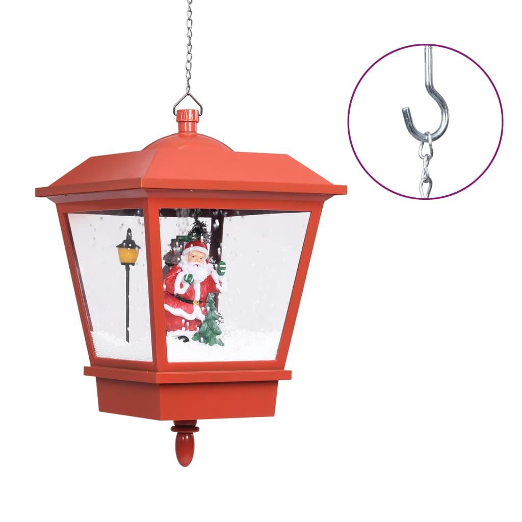 Christmas Hanging Lamp with LED Light and Santa Red 10.6"x10.6"x17.7" at Set Shop and Smile