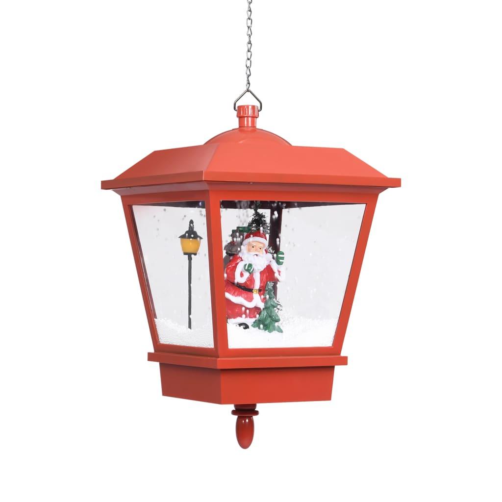 Christmas Hanging Lamp with LED Light and Santa Red 10.6"x10.6"x17.7" at Set Shop and Smile