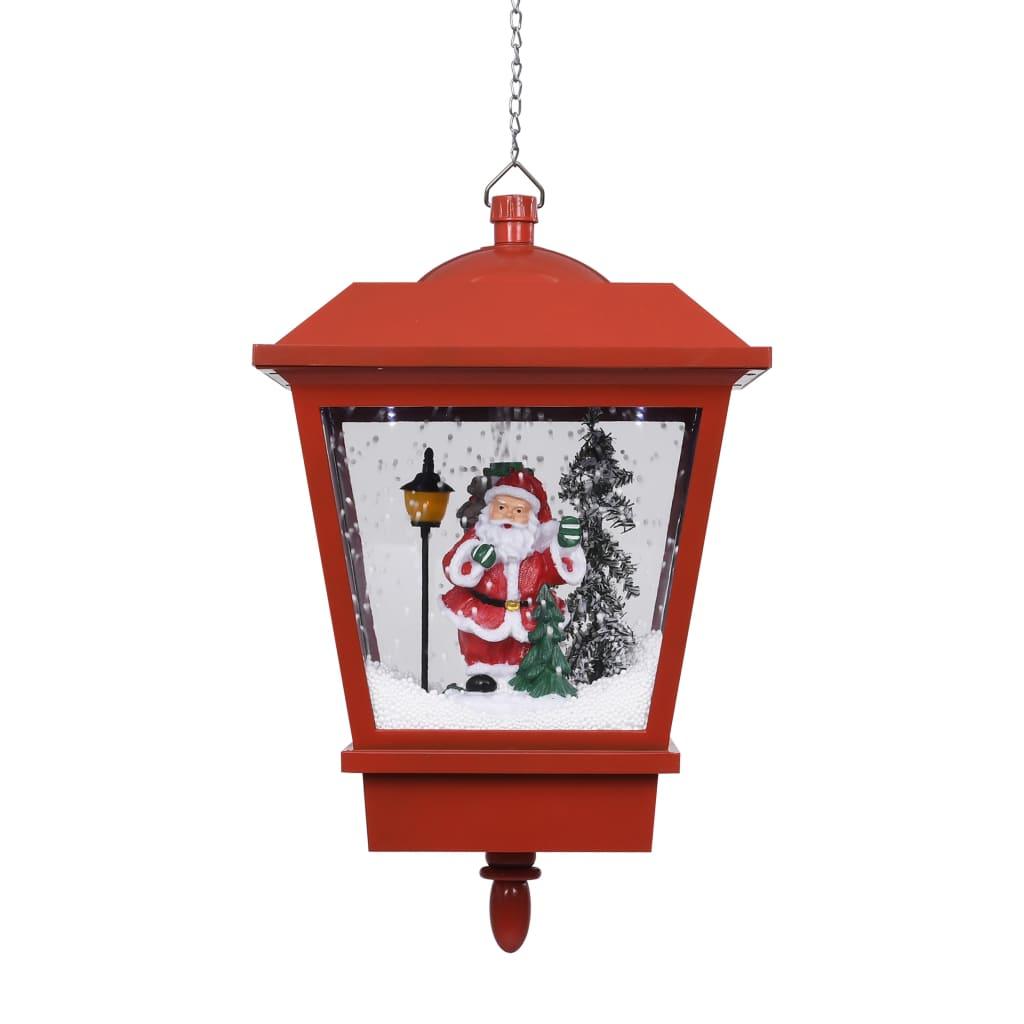 Christmas Hanging Lamp with LED Light and Santa Red 10.6"x10.6"x17.7" at Set Shop and Smile