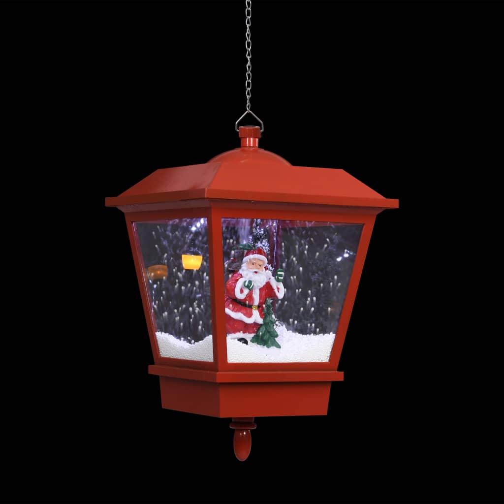 Christmas Hanging Lamp with LED Light and Santa Red 10.6"x10.6"x17.7" at Set Shop and Smile
