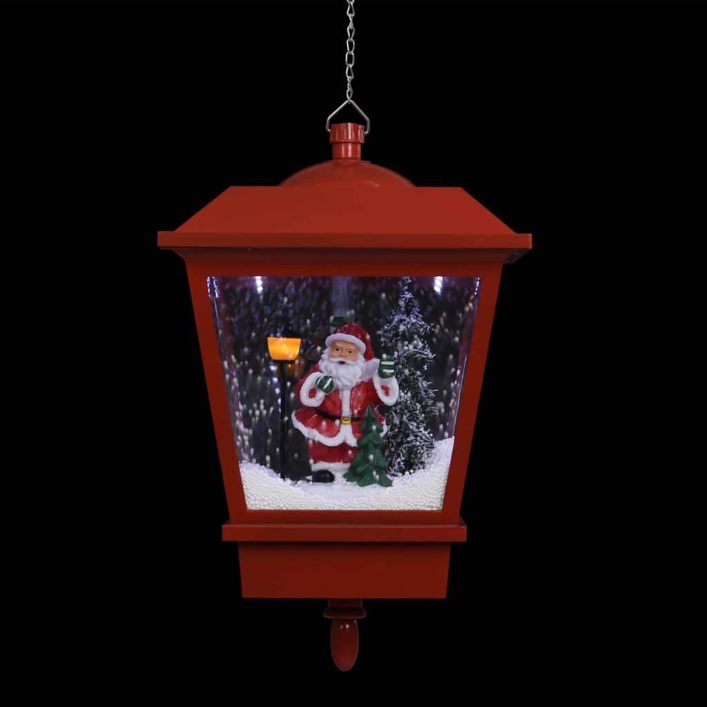 Christmas Hanging Lamp with LED Light and Santa Red 10.6"x10.6"x17.7" at Set Shop and Smile