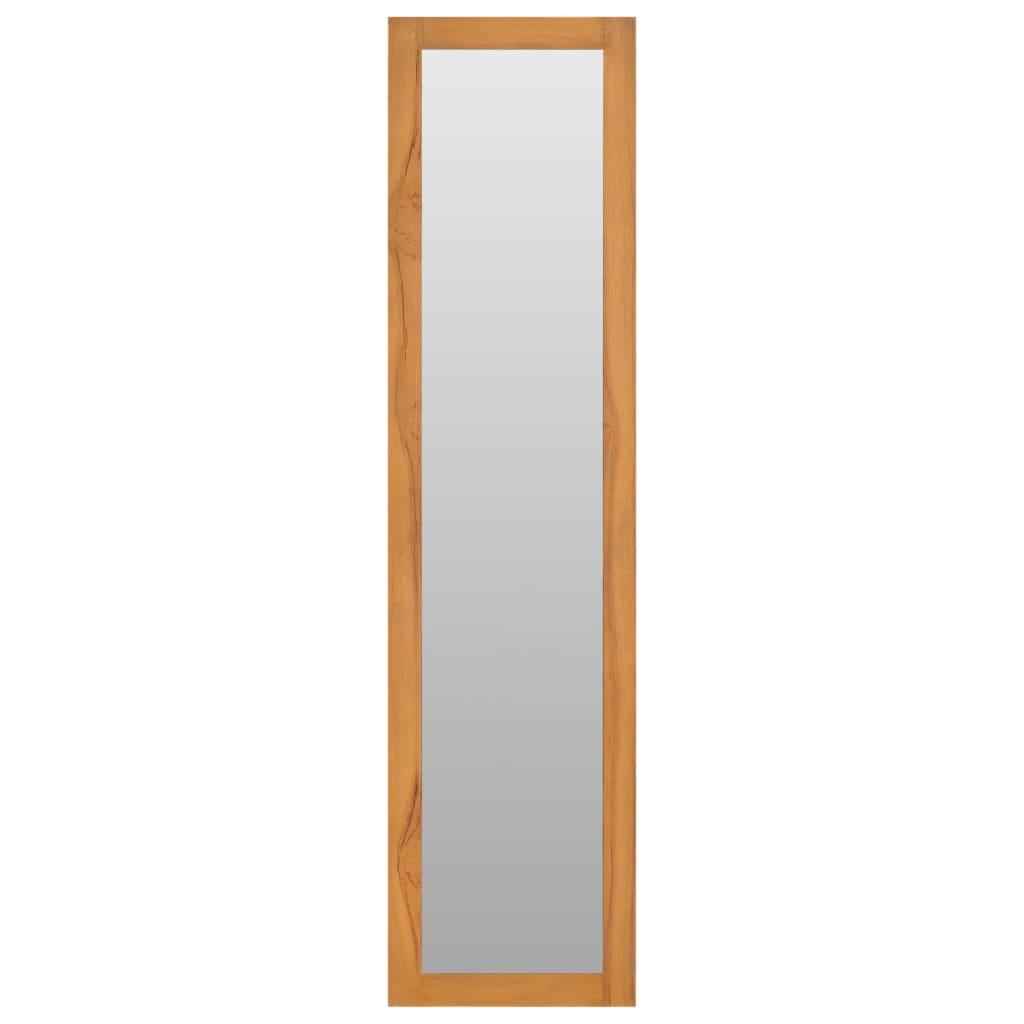 Wall Mirror with Shelves 11.8"x11.8"x47.2" Solid Teak Wood at Set Shop and Smile