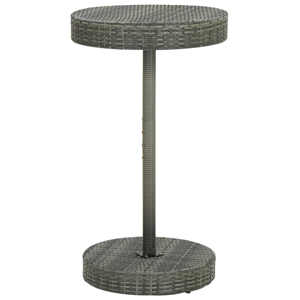 Patio Table Gray 23.8"x41.7" Poly Rattan at Set Shop and Smile