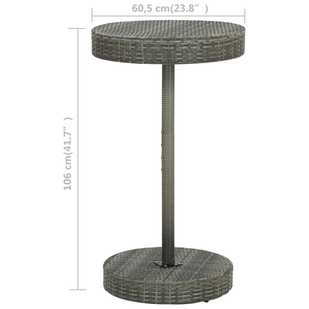 Patio Table Gray 23.8"x41.7" Poly Rattan at Set Shop and Smile
