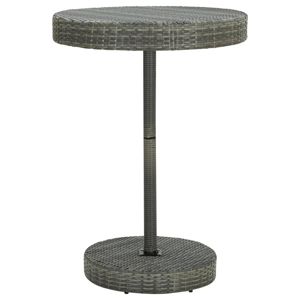 Patio Table Gray 29.7"x41.7" Poly Rattan at Set Shop and Smile