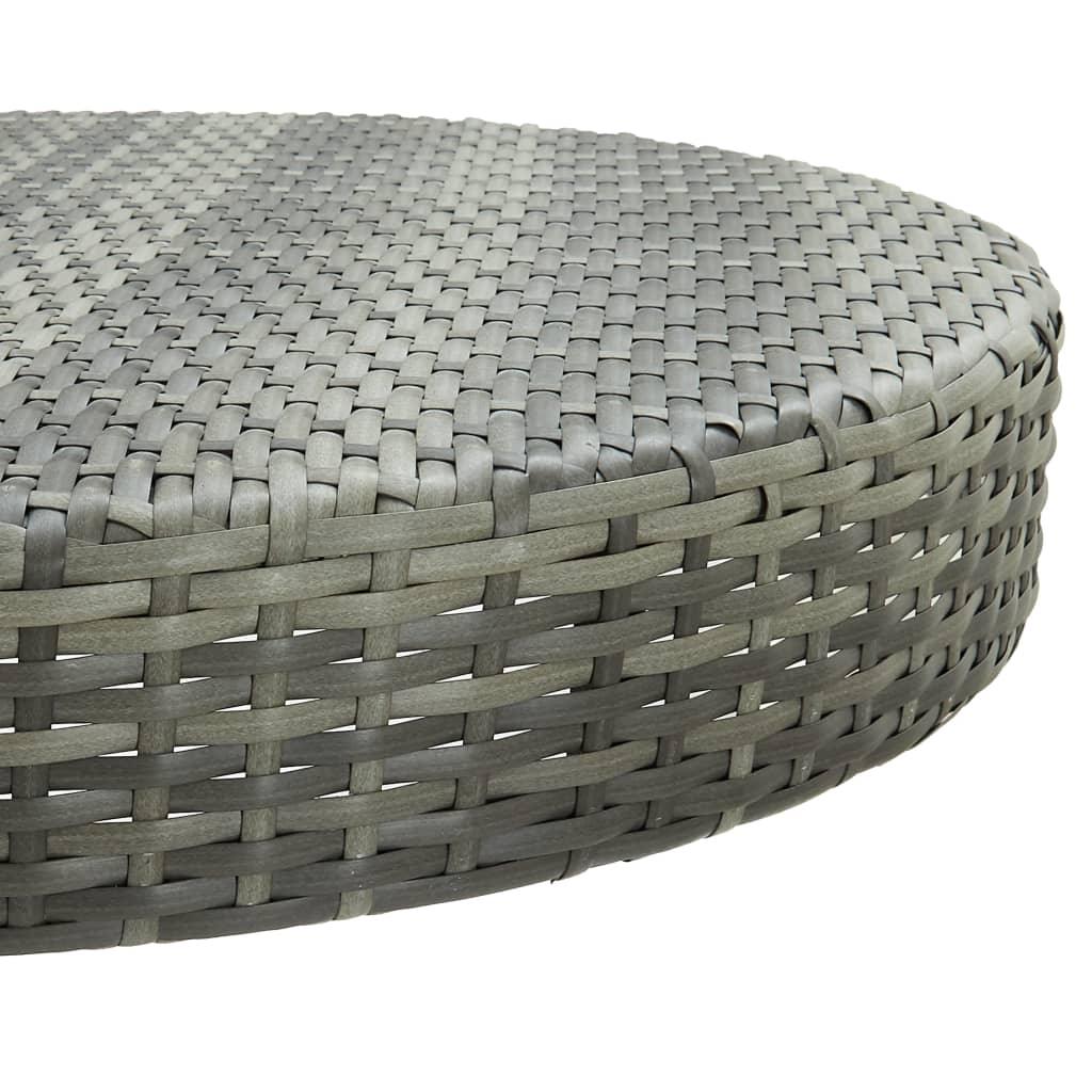 Patio Table Gray 29.7"x41.7" Poly Rattan at Set Shop and Smile