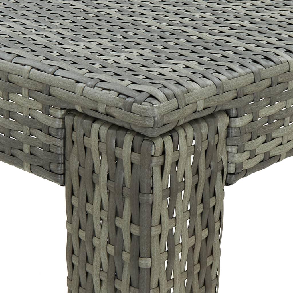 Patio Bar Table Gray 23.8"x23.8"x43.5" Poly Rattan at Set Shop and Smile